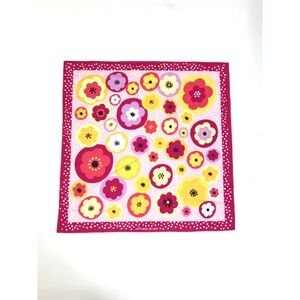 Lush Knot Wrap - Pink  Floral - 27 inches square Bandanna Scarf Retro Y2K